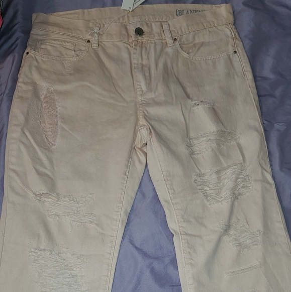 distressed khaki pants